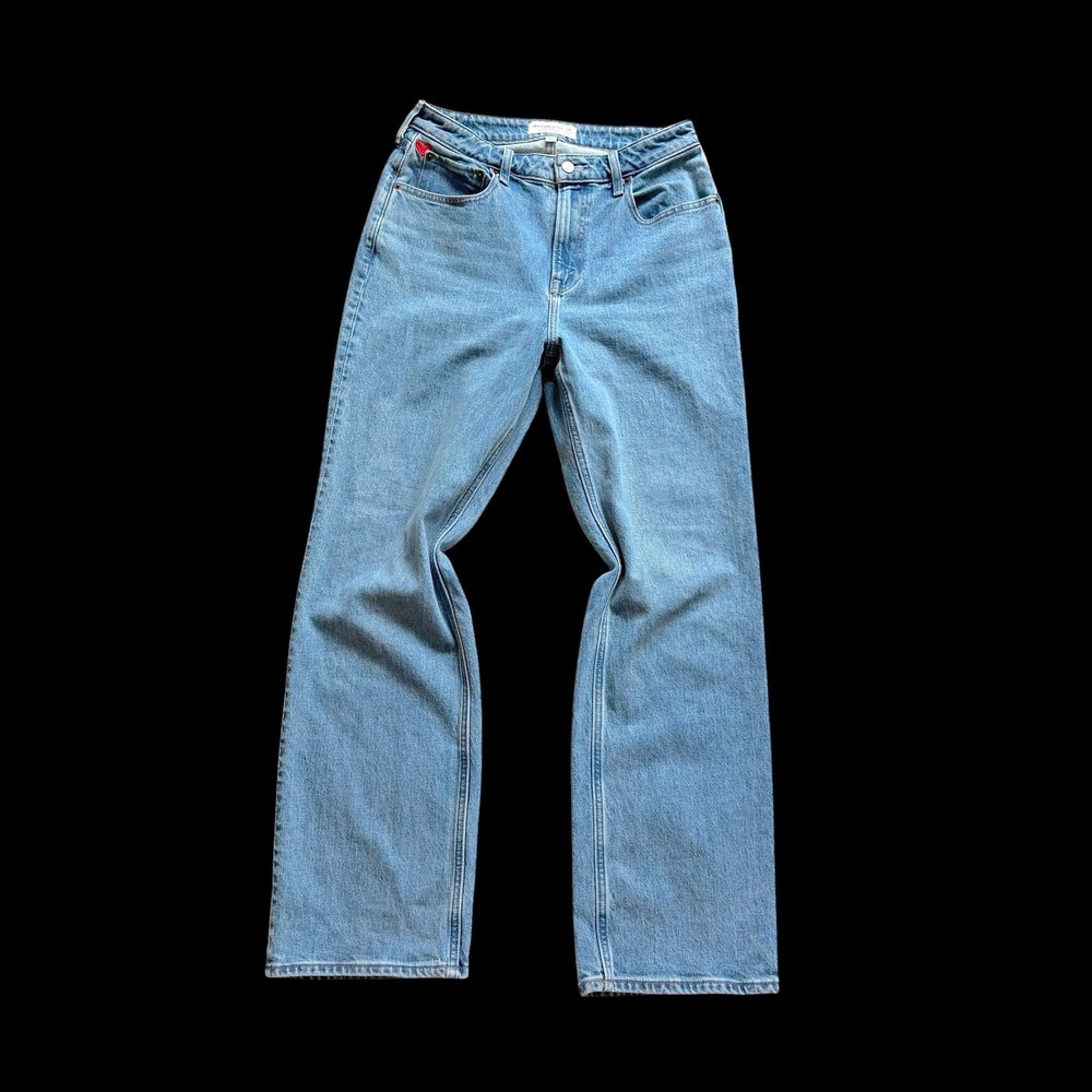 Abercrombie & Fitch Curve Love High Rise 90s Relaxed Jeans Heart 28 Regular